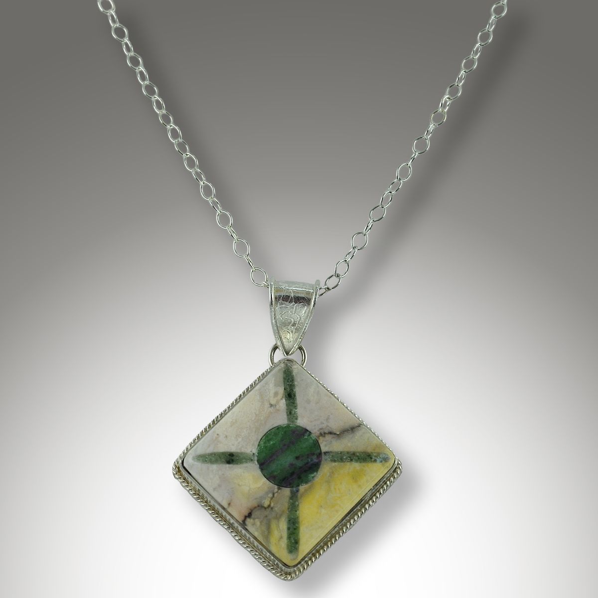 Handcrafted Inlay Sterling Silver Pendant