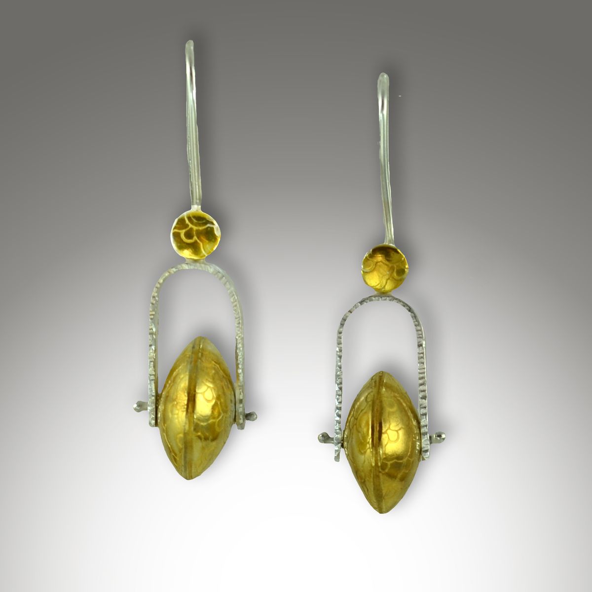 Sterling Silver, & 24kt gold plated Earrings