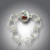 Collectable Kentucky Agate & Sterling Silver Stirrup Link Bracelet