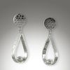 Textured, handcrafted Sterling Silver Earring with button Pearls & posts