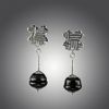 Sterling Silver Earrings with cultured black pearls