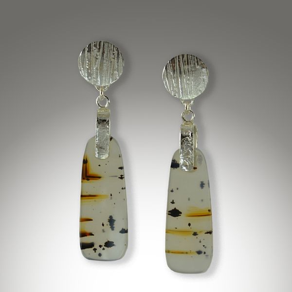 Montana Agate & Sterling Silver Earrings w/ Posts