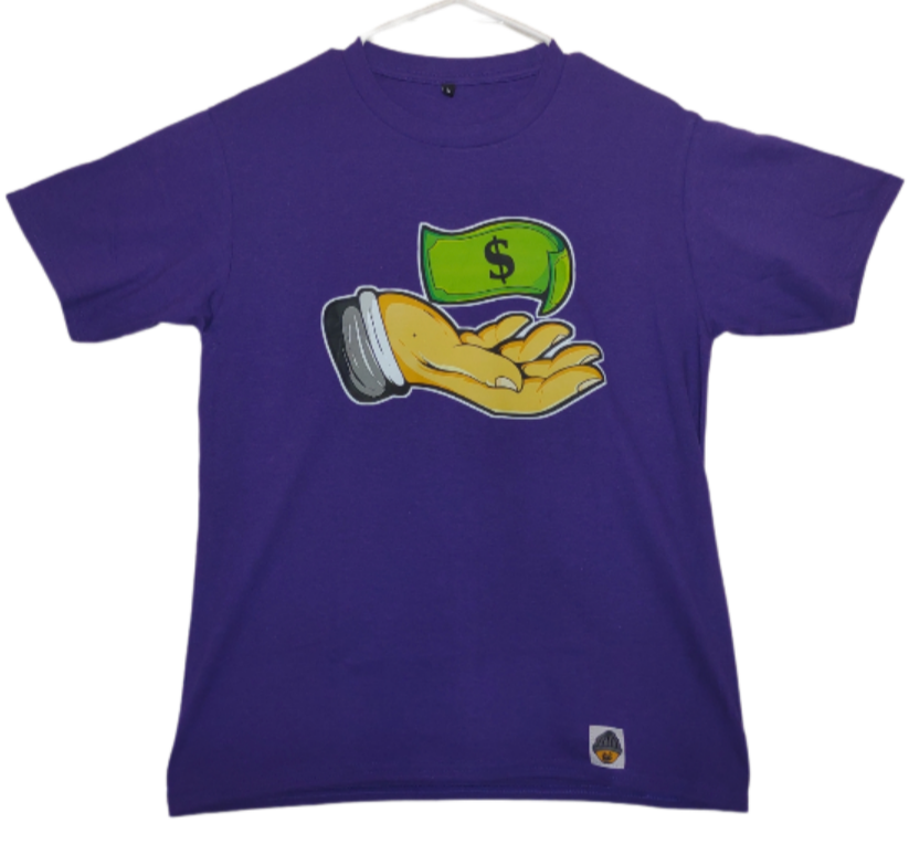 Purple "Pay Me" t-shirt