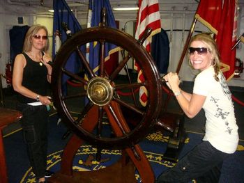 Kay's a little calmer about driving the aircraft carrier than I am! :)
