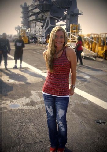 On the flight deck of the USS Harry S Truman after the show!

