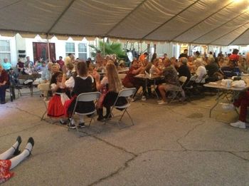 Bench Dance with the audience Saturday aftnoon at Oktoberfest Galveston
