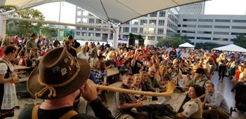 Ross playing Alphorn at KC Bier Company Oktoberfest in Kansas City, MO 2019; photo by Jeff R
