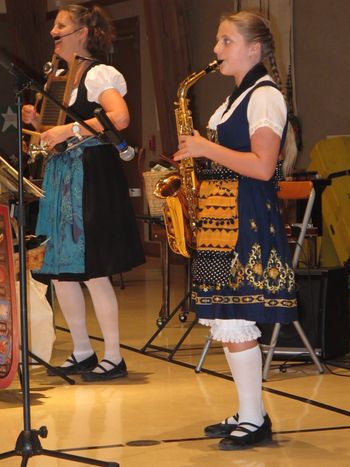 Katerina in action on her saxophone.
