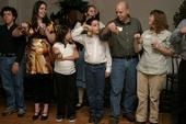 Families who play bells together stay together! A 50th reunion bell choir Feb 2008
