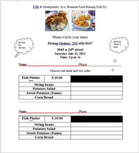 The 19th & Montgomery Valley Reunion Fundraising Fish Fry
