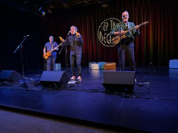 The banana song with bananas! Left to right: Chris Patterson, Trevor Strong, Mike McCormick
