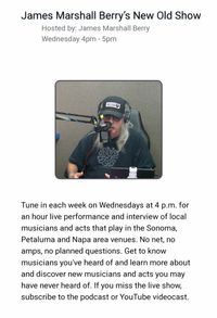 Jamie Clark "Live" *  JM Berry's, "New Old Show"  * KSVY 91.3FM Sonoma * "Live at HopMonk Sonoma" * 8/9 * 4-5PM 