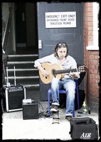 Busking at The Tobacco Factory Market