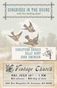 Songbirds in the Round with Christena Graves, Kelly Hunt, and Sara Swenson