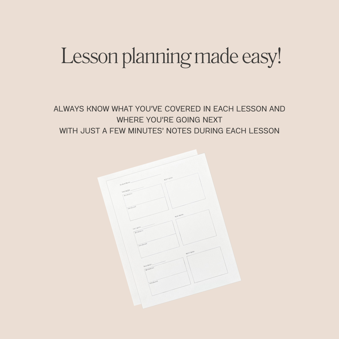 Weekly lesson planner