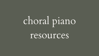 choral accompanying resources