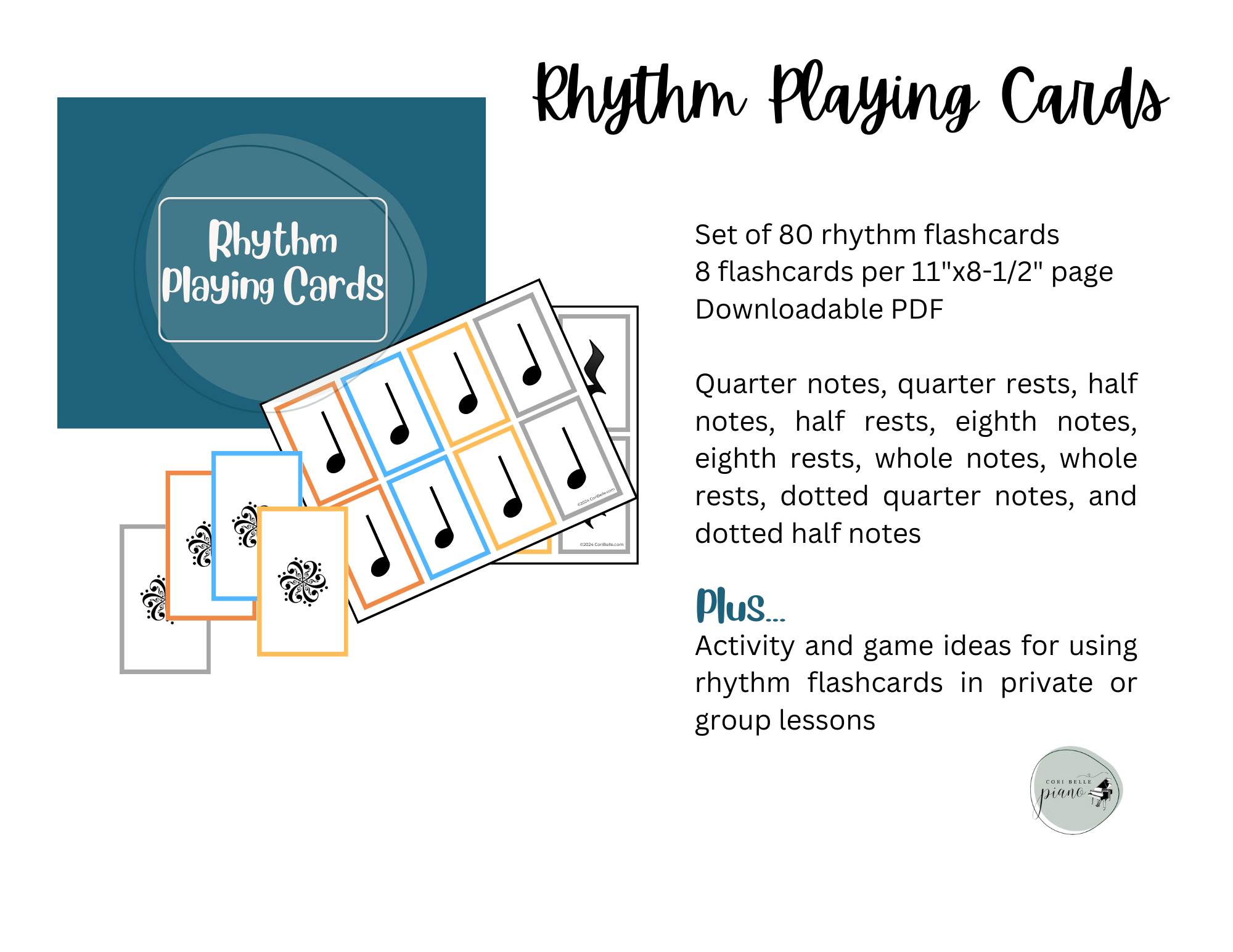 rhythm playing cards beginner piano game