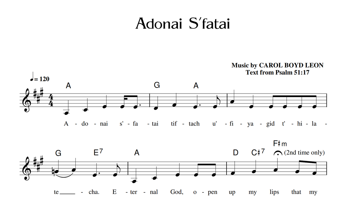Adonai S'fatai Sheet Music