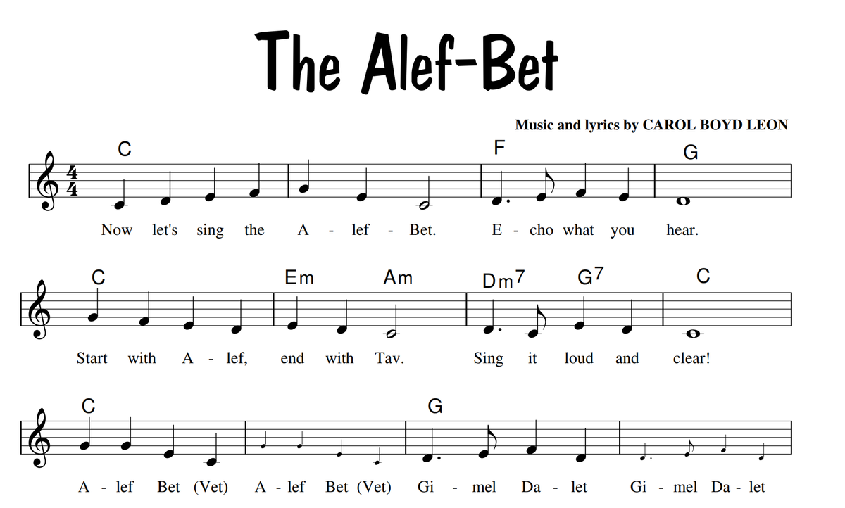 The Alef-Bet Sheet Music