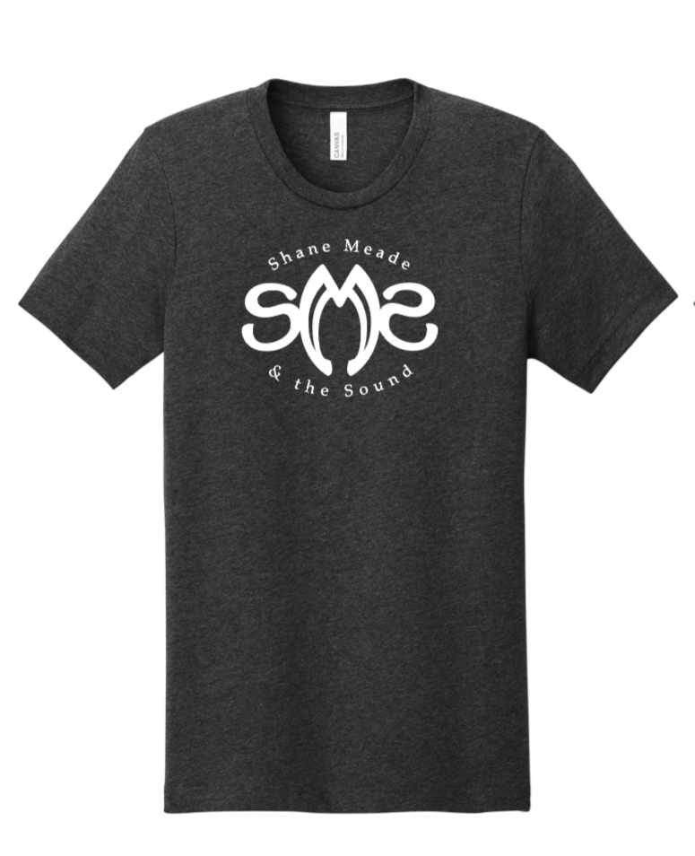 SMS White Logo T-Shirt (Dark Heather)