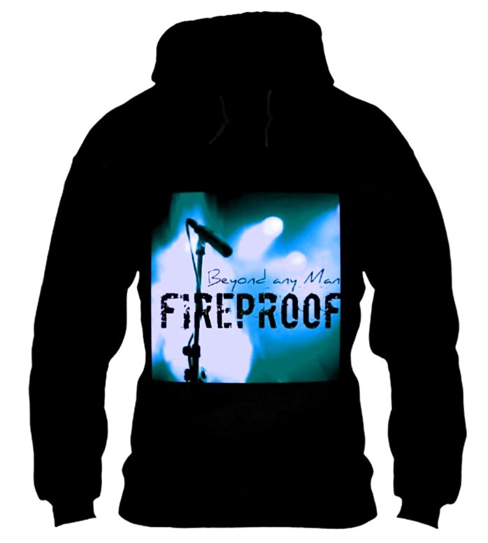 B.A.M (Beyond Any Man) "Fire Proof" Flaming Blue Hoodie (BLACK)