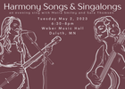 May 2 Workshop: Harmony Songs & Singalongs