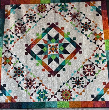 "JUBILATION" by Carol Miles - BEST HAND-GUIDED LONGARM QUILTED
