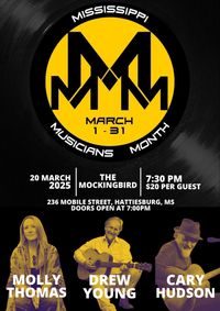 Mississippi Musicians Month with Molly Thomas, Drew Young and Cary Hudson 