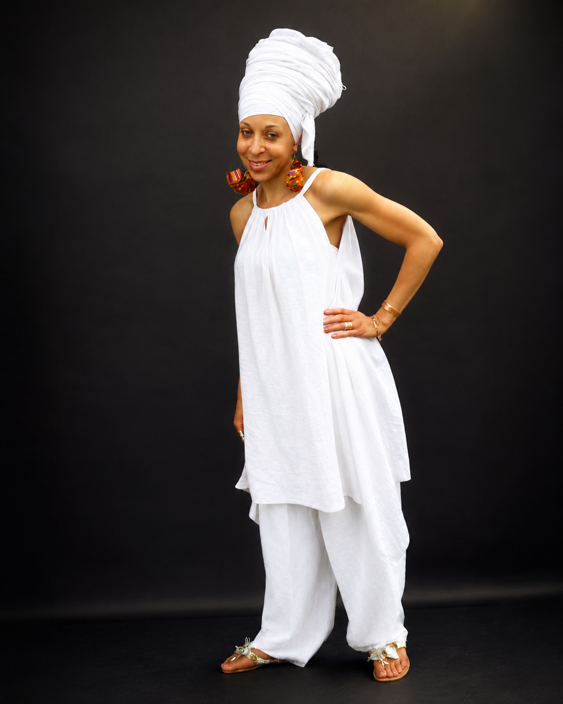 100% White Cotton Gauze Sun-Set