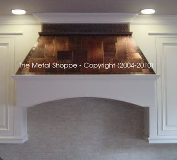 Small Copper Patchwork Pattern Surface Mounted over Existing Wood Shroud / Location: Lemoore, CA
