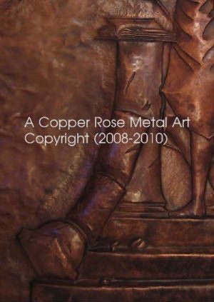 Copper Repousse/Chased Wall Hanging "The Weeping Virgin" Commission 6
