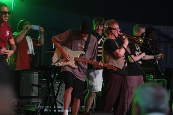 Dub Catalyst crammed on the stage at Beautiful days Festival 26 | The Source Studio
