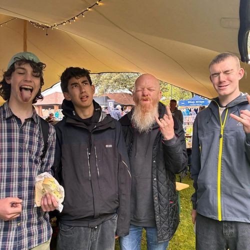 Nevik being serious at Sidmouth Sea Fest