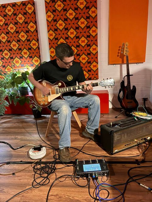 Jim from Hole Tripper records through a Quad Cortex and Marshall JCM 900  at the Source Studio Exeter
