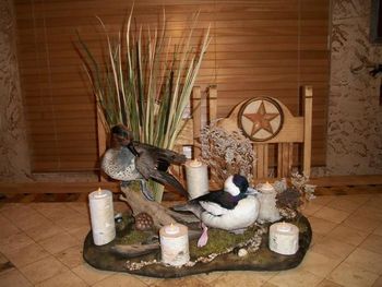 Greenwing Teal Drake & Bufflehead Drake Tabletop Scene
