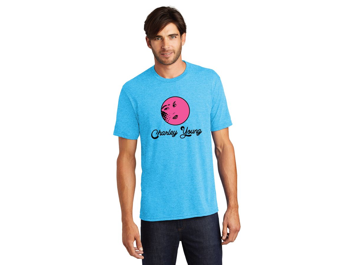 Charley Young Neon Logo Shirt (Men's/Unisex) (Aqua) or Gray