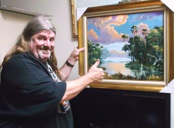 Rock Star Dave Hlubek of Molly Hatchet Band. "Nobody paints the beauty of Florida like Mazz - Love this painting!"Dave Visited the Gallery again on July 17th 2013 while on tour with www.MollyHatchet.com
