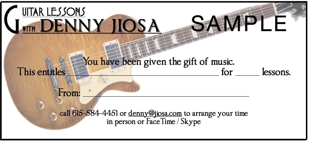 GUITAR LESSON GIFT CARD