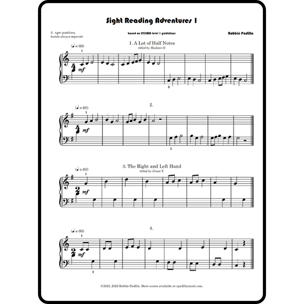 Sight Reading Adventures 1