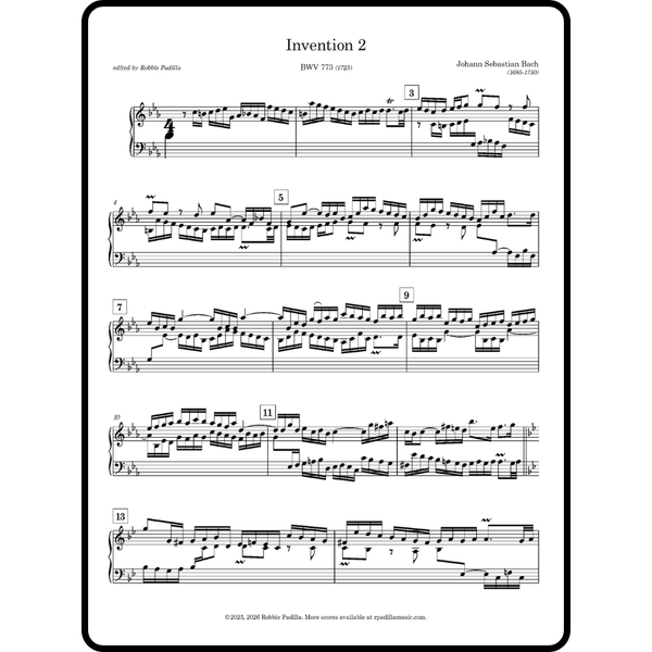 JS Bach: Invention No. 2, BWV 773