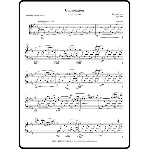 Liszt: Consolation No. 3