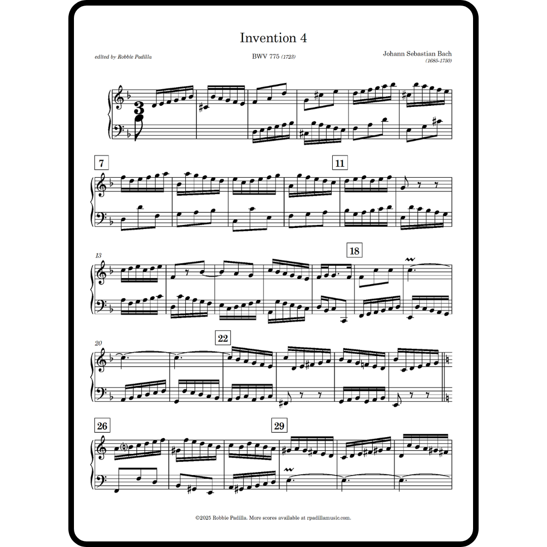 JS Bach: Invention No. 4, BWV 775