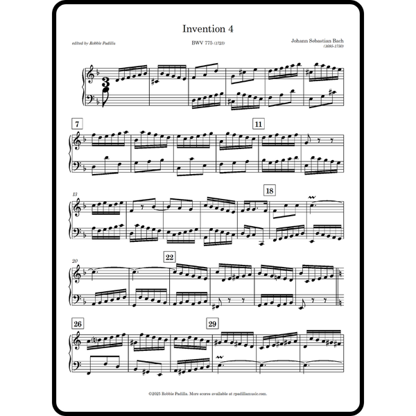 JS Bach: Invention No. 4, BWV 775