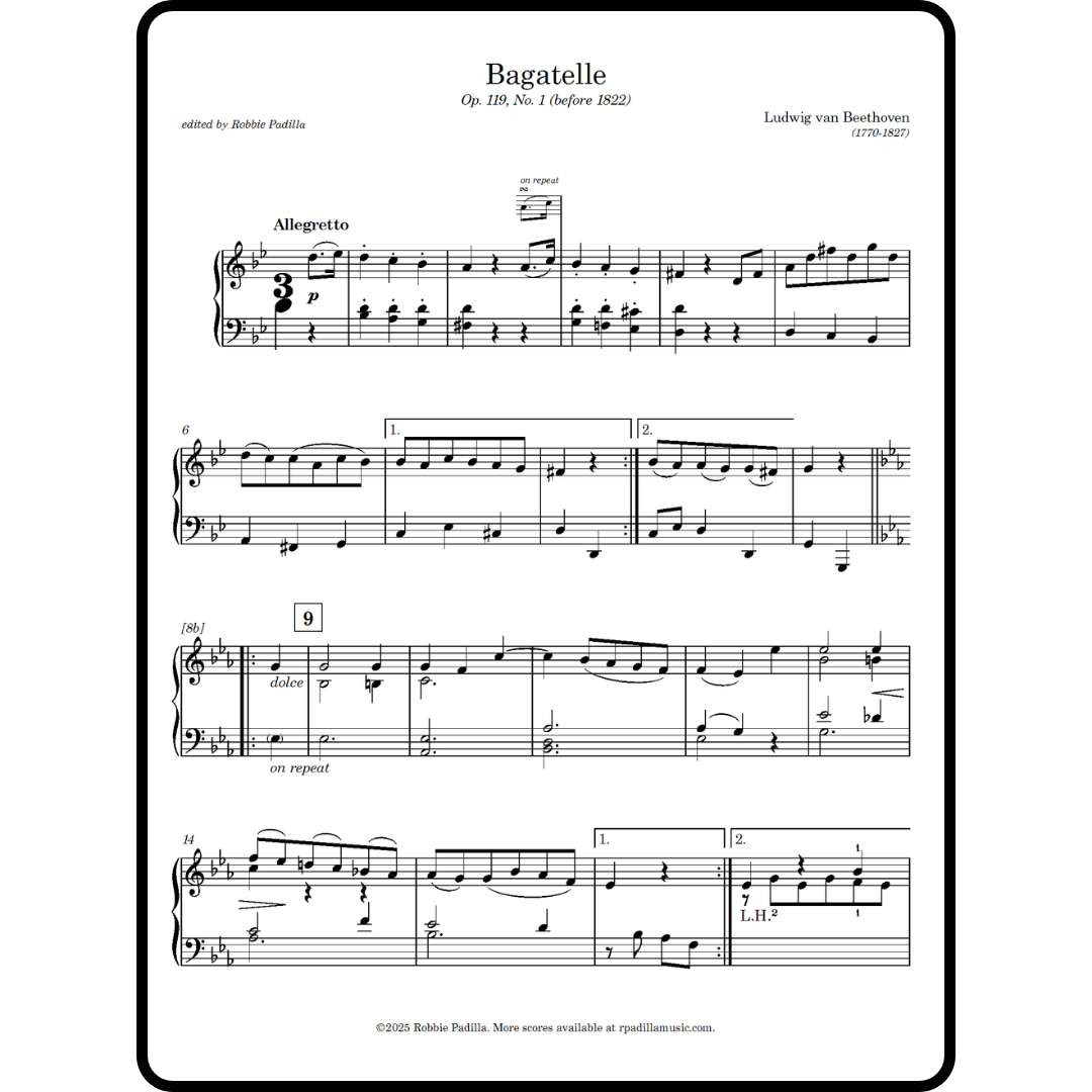 Beethoven: Bagatelle, Op. 119, No. 1