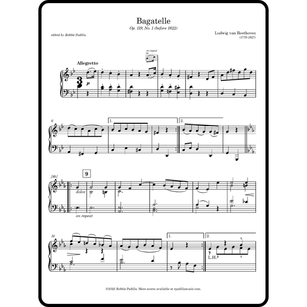 Beethoven: Bagatelle, Op. 119, No. 1