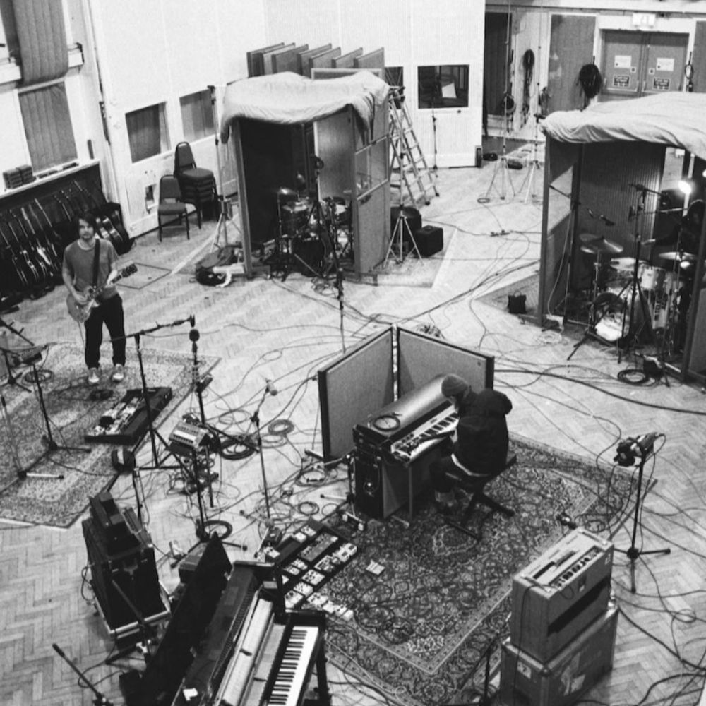 The Smile playing together at Abbey Road