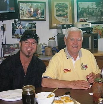 BREAKFAST WITH THE LEGEND HIMSELF.... HE STILL USES MASON JARS FOR EVERYTHING...JUST LIKE THE GOOD OL DAYS!
