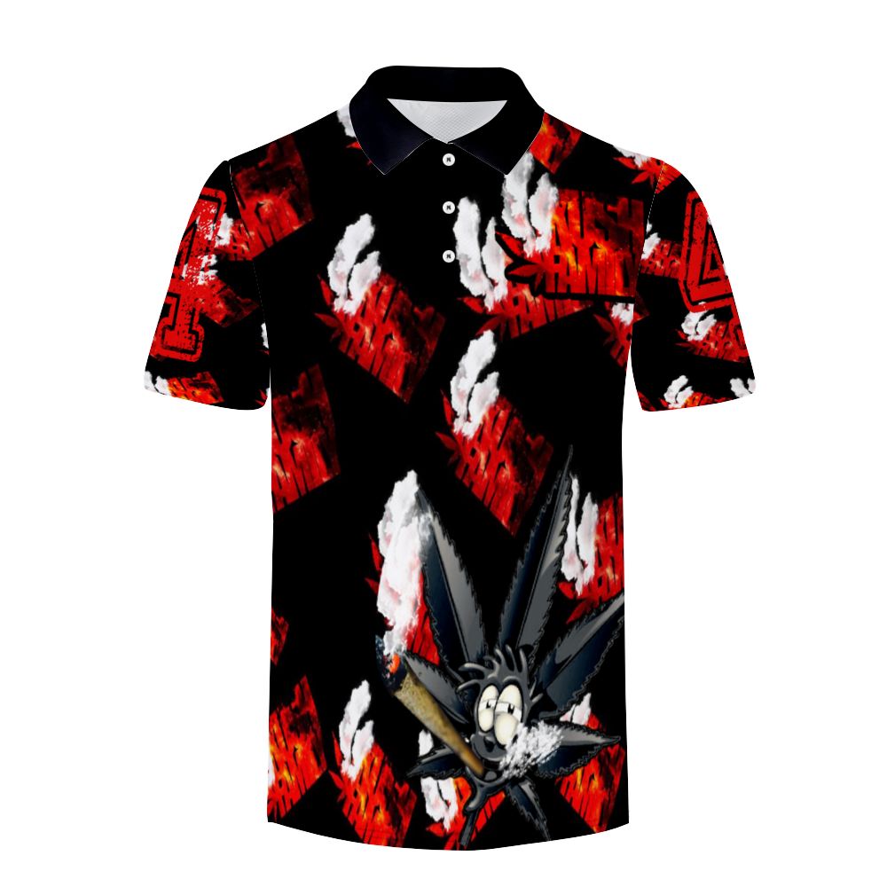 Kush Family's Black & Red Short Sleeve Collar Shirt