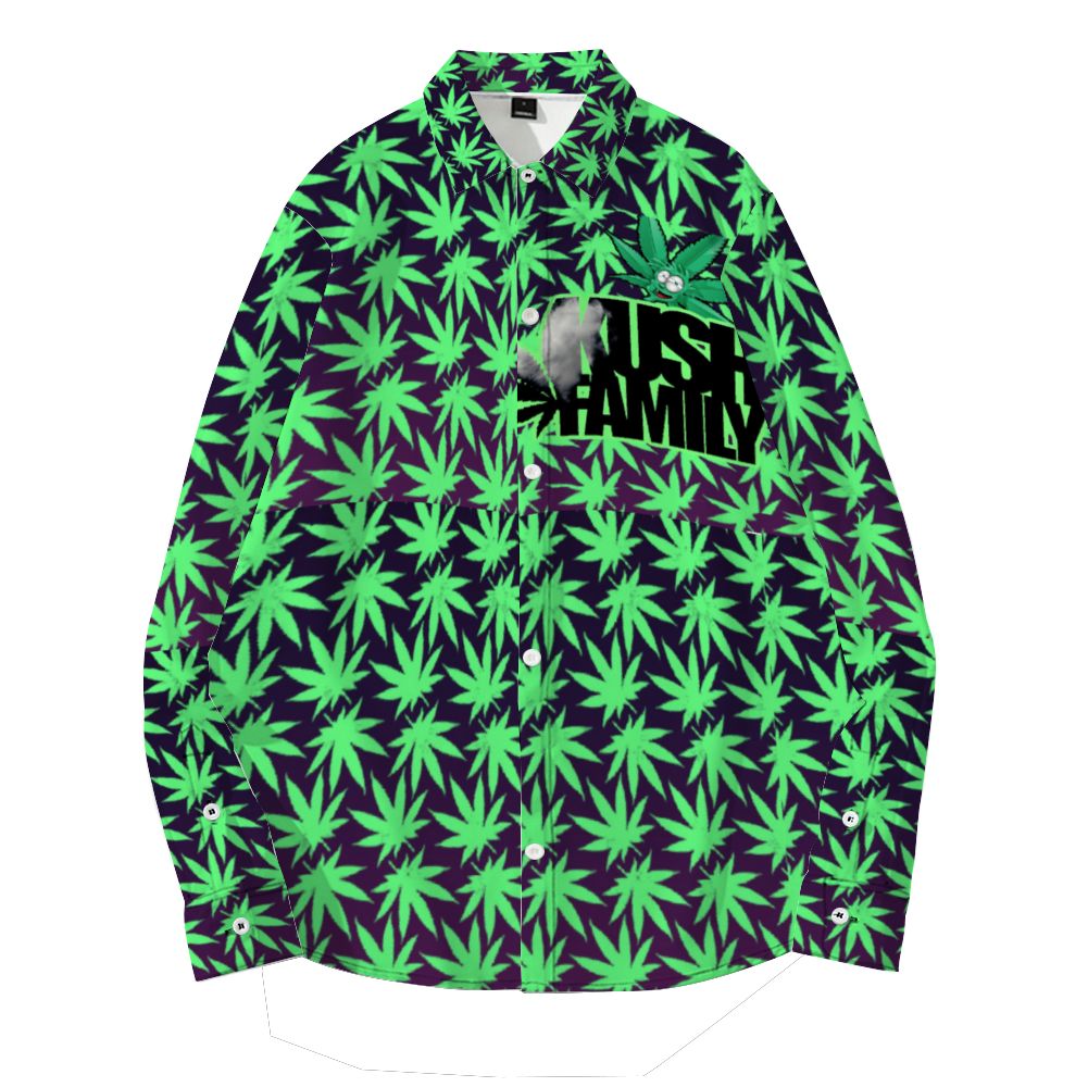 Kush Family's Light Green Long Sleeve Collar Shirt