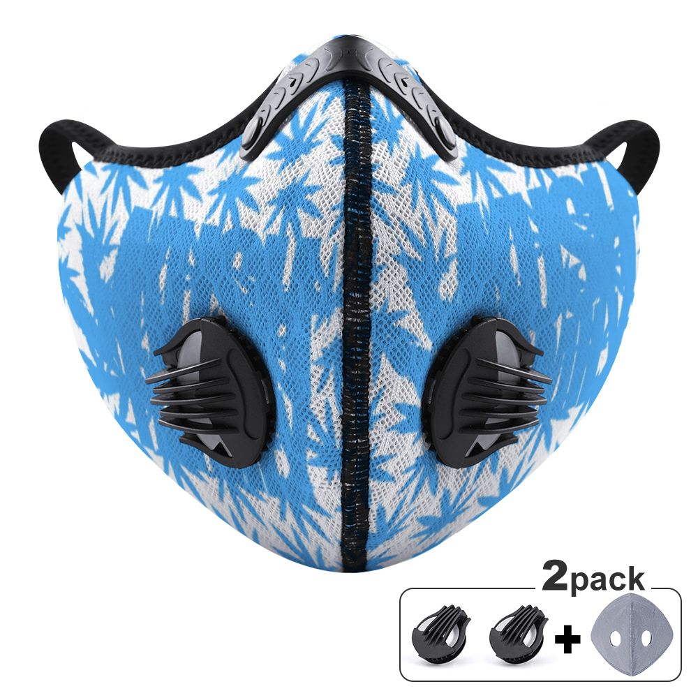 Kush Family Marijuana Leaf Mask $20 (White & Blue)